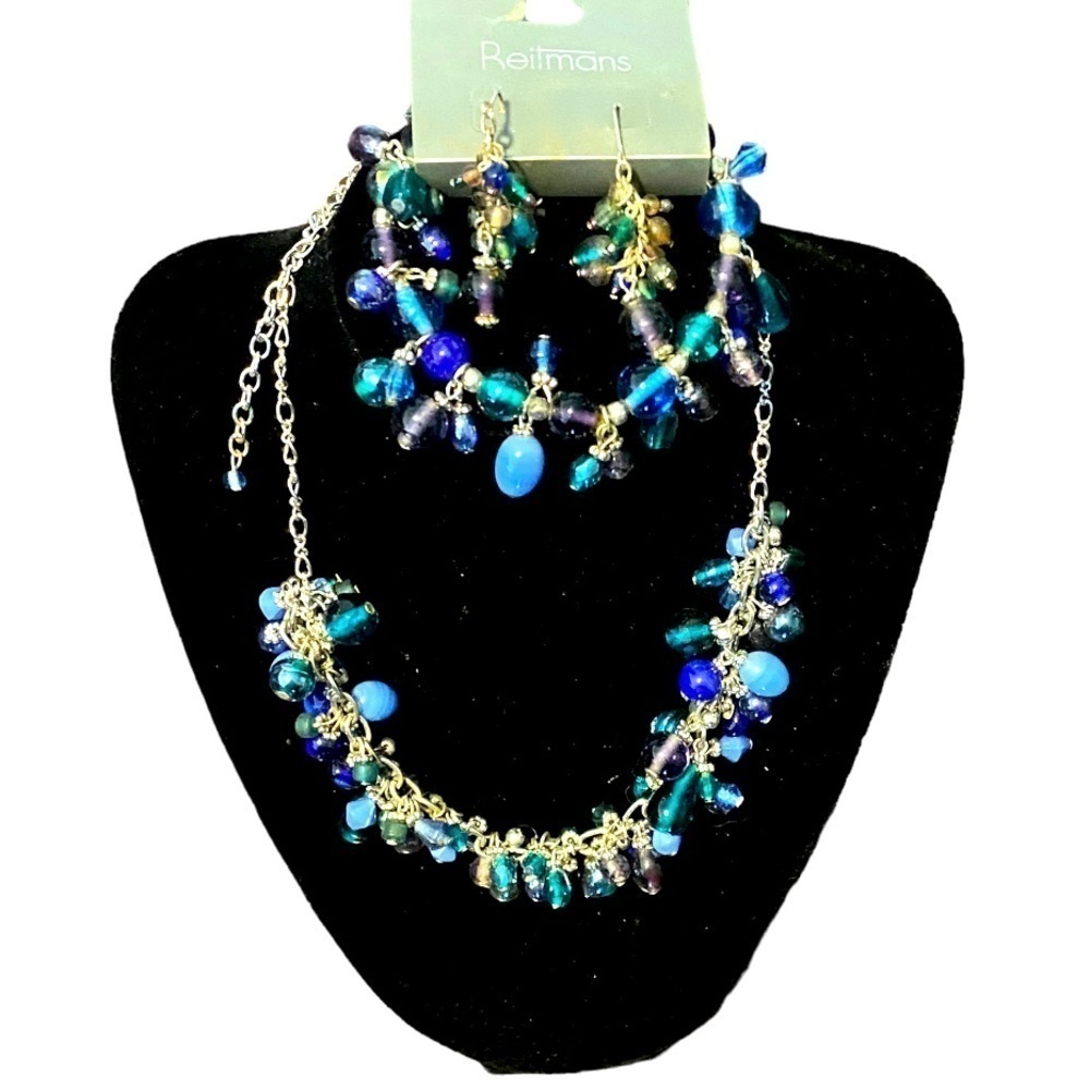 😍2/$20 NEW Reitmans Gemstone Charm Jewelry Set